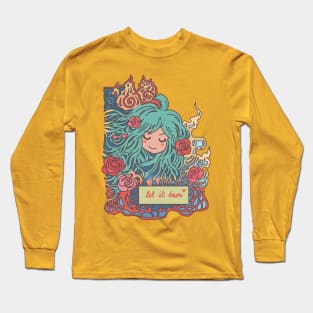 Let It Burn Romantic Anime Girl Pastel Colours Long Sleeve T-Shirt